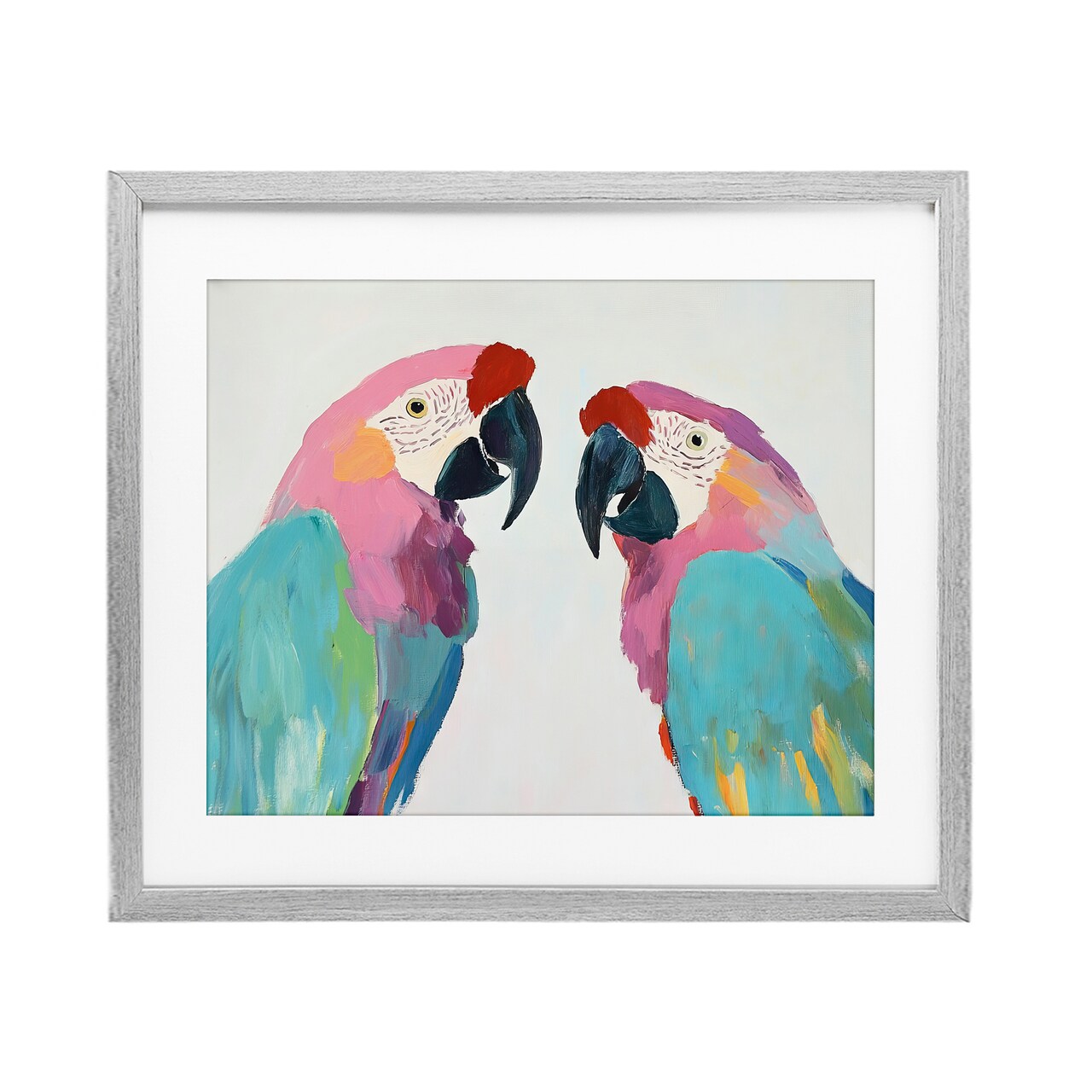 Stupell Industries Exotic Pastel Macaws Black Framed Print Under Glass, design by Sisi and Seb